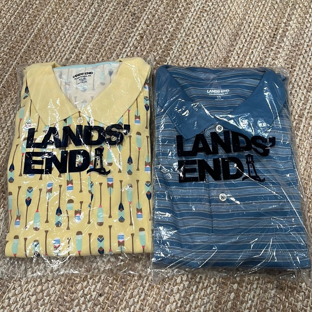 Lands End Mens short sleeved polos XXL